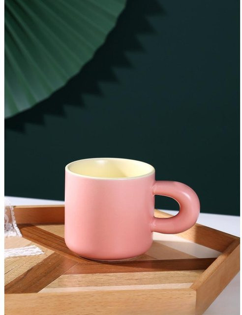 Yiran Furniture Macaron Keramiktasse Dopamin Paar in Pink, 360 ml - Bild 1