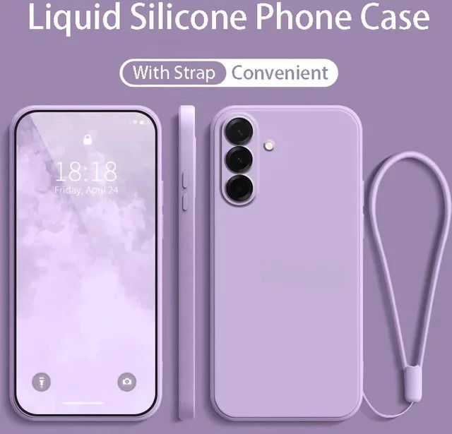Flüssige Silikon Schutzhülle für Samsung Galaxy S26 S25FE A57 A56 A55 in Grau und Lila - Bild 1