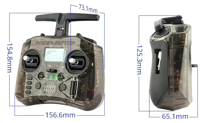 Radiomaster Pocket LBT ELRS M2 Fernbedienung mit Hall Gimbal und eingebautem LED-Licht - Bild 3