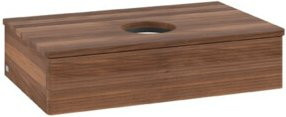 V&B Waschtischunterschrank Antao mit Frontstruktur in Walnut, B/T/H: 80 x 50 x 19 cm - Bild 1