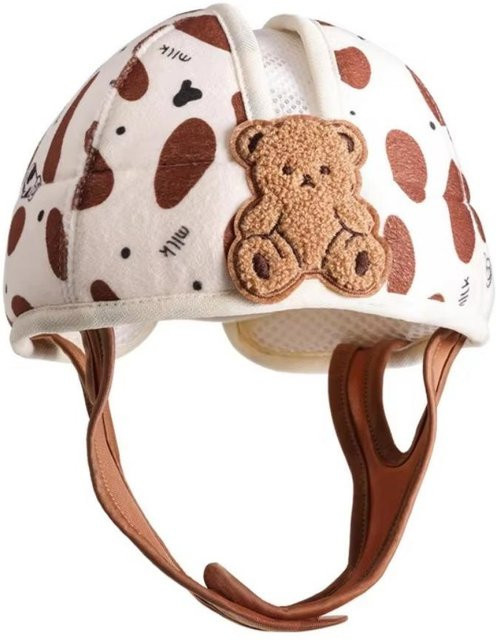 Binchi Outdoor Equipment Cartoon Baby-Sicherheitshelm verstellbarer Kopfschutz für Kleinkinder in Beige - Bild 1