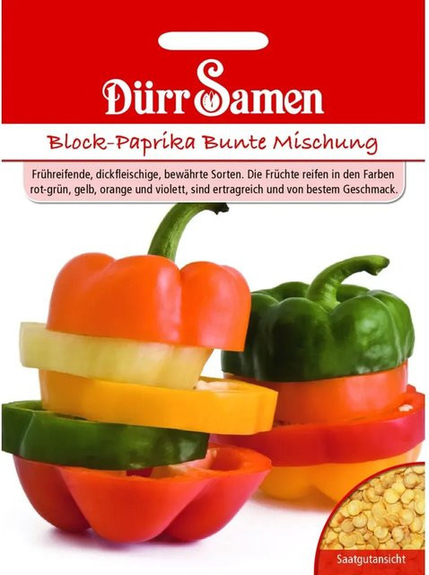 Dürr Block-Paprika Bunte Mischung Saatgut Gemüse - Bild 1