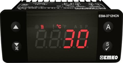 Emko ESM-3712-HCN.5.12.0.1/01.00/2.0.0.0 2-Punkt-Temperaturregler PTC Schwarz, Messbereich -50 bis 130°C, Relais 16 A und 5 A - Bild 1