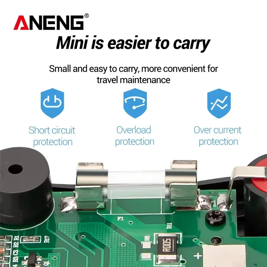 ANENG M118A Digitalmultimeter Mini Multimeter mit 6000 Zählungen für AC Spannung, Kapazität, Widerstand, Diode und NCV Tester in Rot - Bild 5