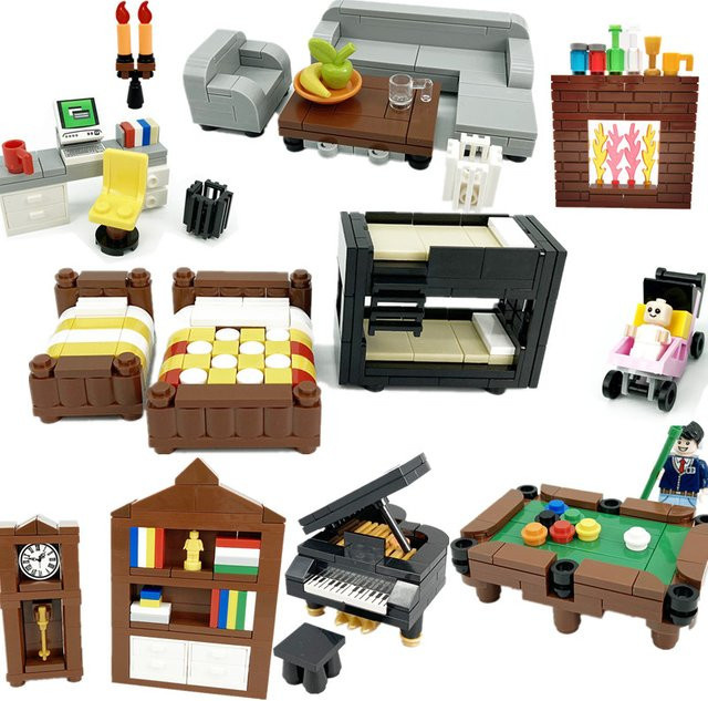 likaka MOC Haus Möbel Bausteine Stadt Küche Zubehör, Spielzeug - Bild 1