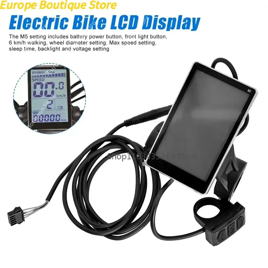 OUXI V8 Elektrofahrrad-Display für Fat E-Bike 1.0/2.0/3.0/4.0 Version, 24V-60V 500W LCD Armaturenbrett Ersatz, Schwarz - Bild 2