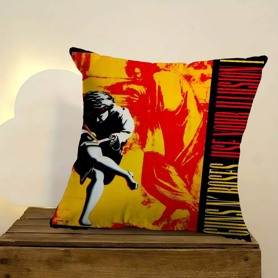 Personalisierter Kissenbezug G-Guns N Roses Rockmusik Dekoration, quadratisch, mehrfarbig, Breite: 30 cm, Höhe: 30 cm - Bild 4