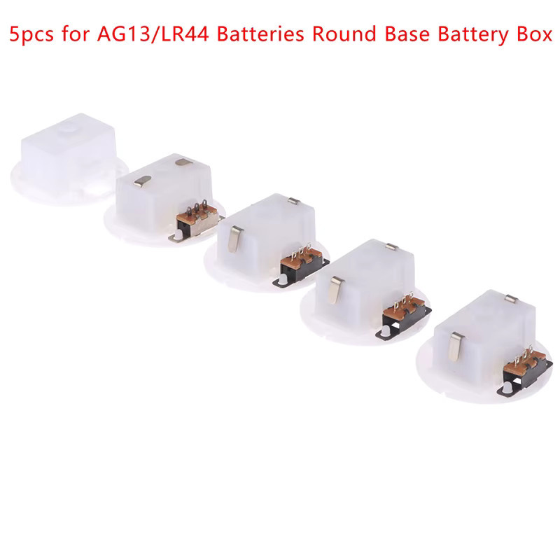 5 Stück JETTING Batteriebox für AG13 Knopfzellen mit Schalter und runder Basis - Bild 2