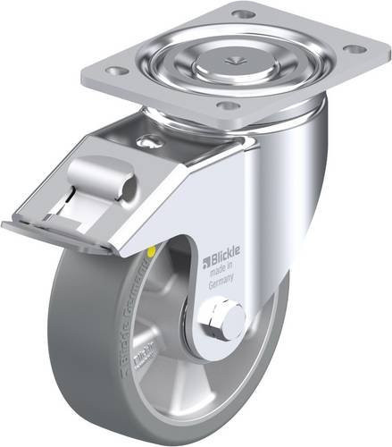 Blickle Lenkrolle LH-ALTH 150K-FI-AS mit Feststeller in Grau und Silber, Rad-Durchmesser: 150 mm, Tragfähigkeit: 650 kg - Bild 1