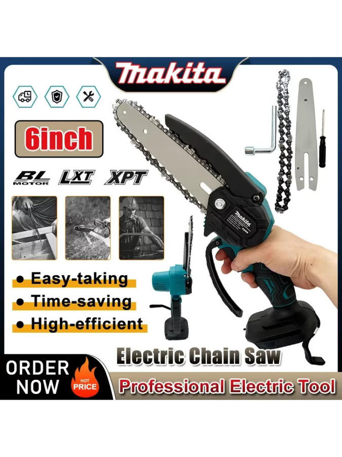 Makita 6-Zoll Akku-Kettensäge für 18 V Elektrowerkzeuge in Petrol - Bild 4