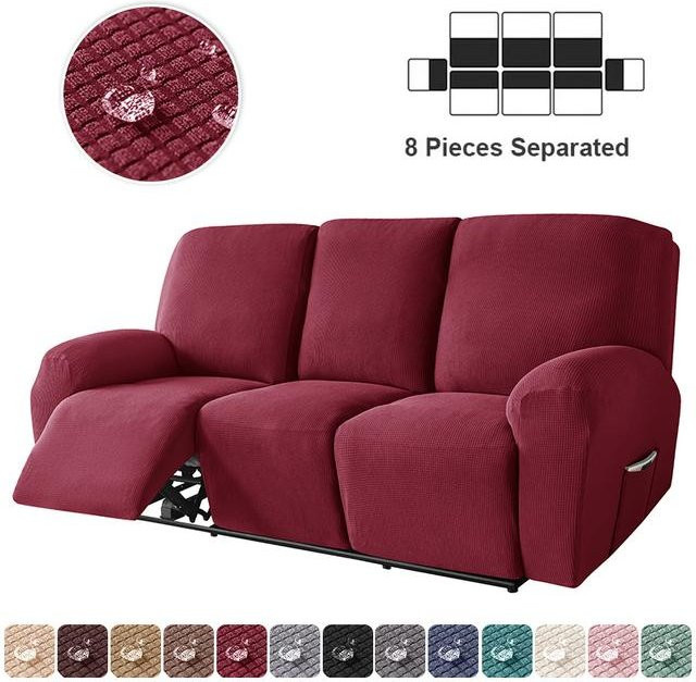 Wasserdichte und schmutzabweisende 1-Sitzer Sesselhülle in Rot, verstellbarer Jacquard-Überwurf für deinen Sessel - Bild 1