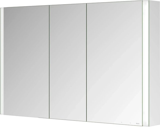 KEUCO Aufputz-LED-Spiegelschrank Royal Diez mit 3 Türen, Seiten verspiegelt, Spiegelheizung und integrierter LED-Beleuchtung, Silber, Breite: 120 cm, Höhe: 127 cm - Bild 1