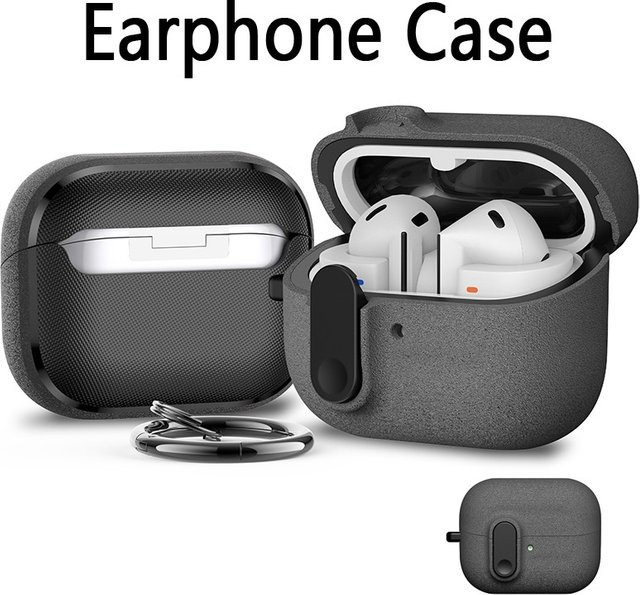 Stoßfeste Bluetooth-Kopfhörerhülle mit sicherem Verschluss und Haken für Samsung Galaxy Buds 3 Pro in Grün oder Grau - Bild 1