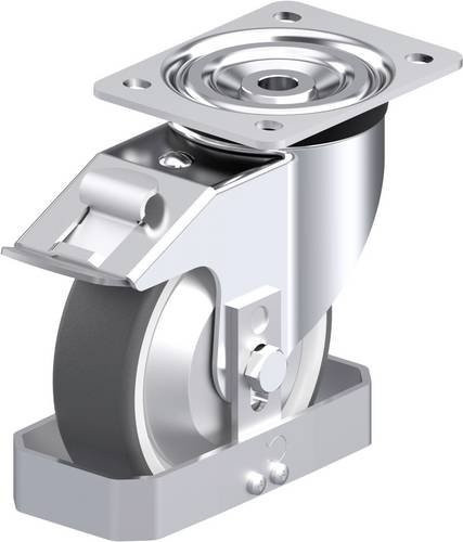 Blickle L-POTH 150G-FI-FA-FS Stahlblech-Lenkrolle in Silber mit 150 mm Rad-Durchmesser und 400 kg Tragfähigkeit - Bild 1
