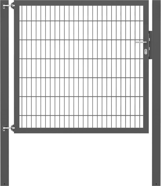 Einzeltor Flexo Plus in Anthrazit mit Pfosten, Breite: 150 cm, Höhe: 140 cm, Pfosten: 100 x 100 cm - Bild 1
