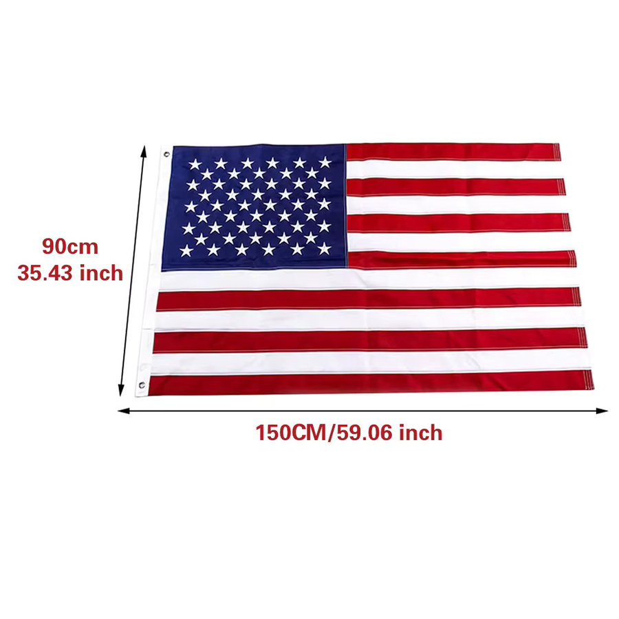 Aerlxemrbrae Patriotisches Outdoor-Banner mit amerikanischer Flagge und Sternen aus Polyester, wetterfestes Gartenbanner mit Ösen, B/H: 150 x 90 cm - Bild 3