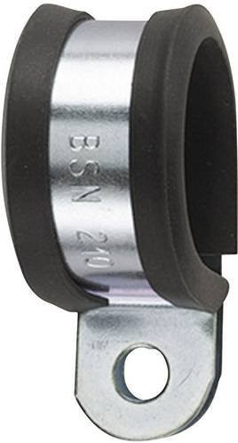 HellermannTyton AFCS12 Befestigungsschelle schraubbar aus Metall mit Chloropren-Schutzprofil in Schwarz, maximaler Bündel-Durchmesser: 12 mm - Bild 1
