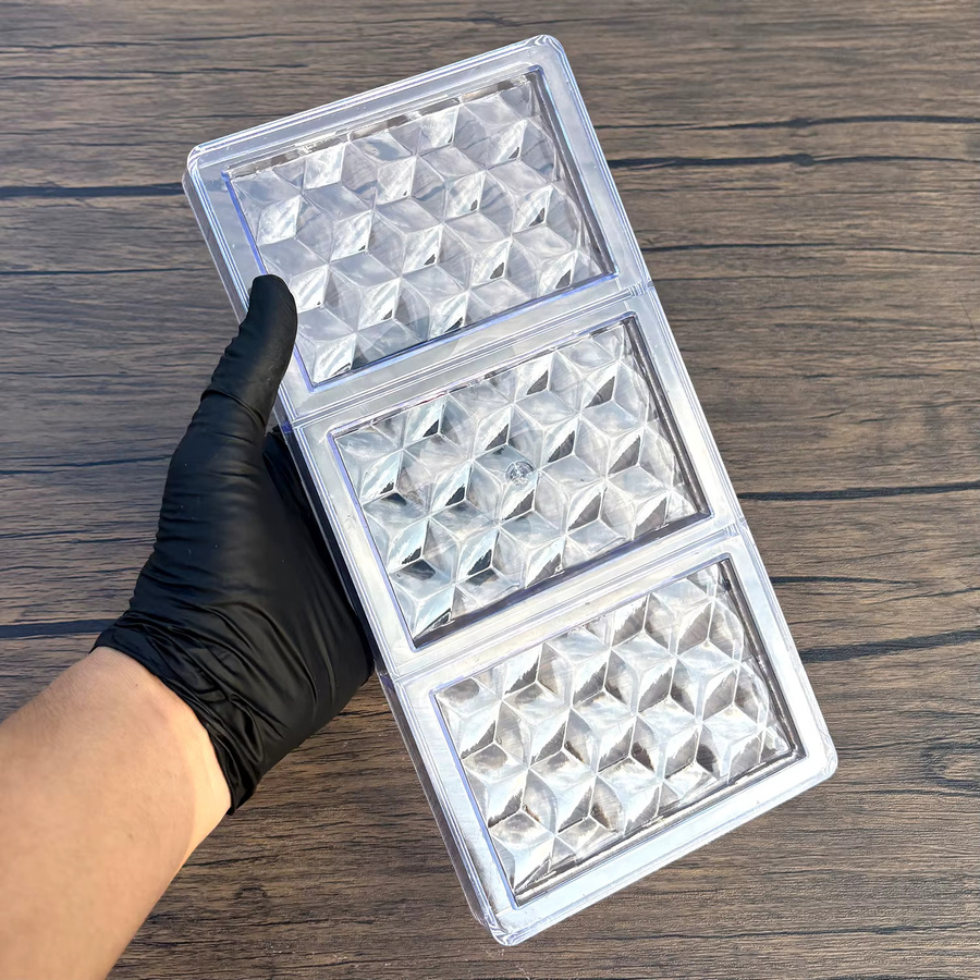 ALICAKE 3D Schokoladenform aus Polycarbonat in Transparent, rechteckige Bonbonform für Backen und Konditorei - Bild 2