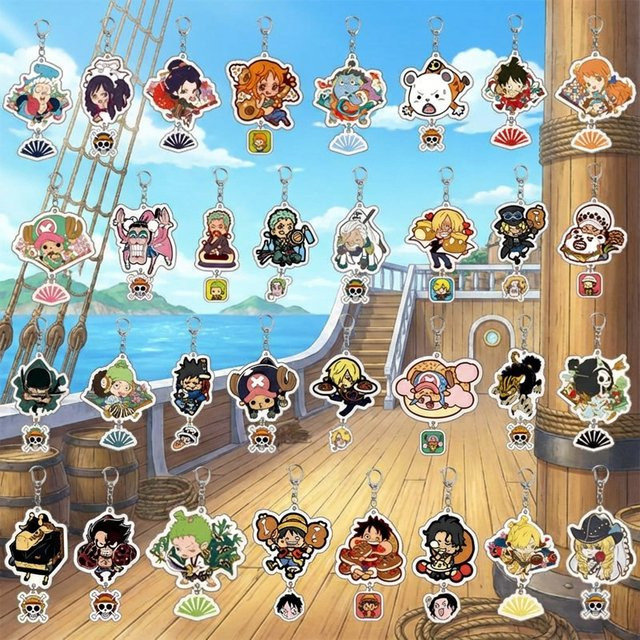 Bandai Acryl-Schlüsselanhänger Luffy Chopper Zoro, Anime-Anhänger - Bild 1