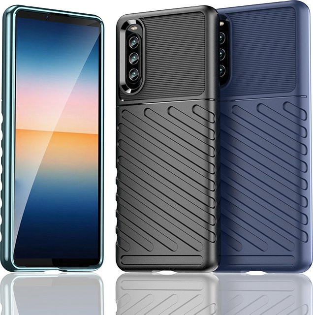 Stoßfeste Silikon-Handyhülle für Sony Xperia 1 IV und Xperia 10 IV in Schwarz - Bild 1
