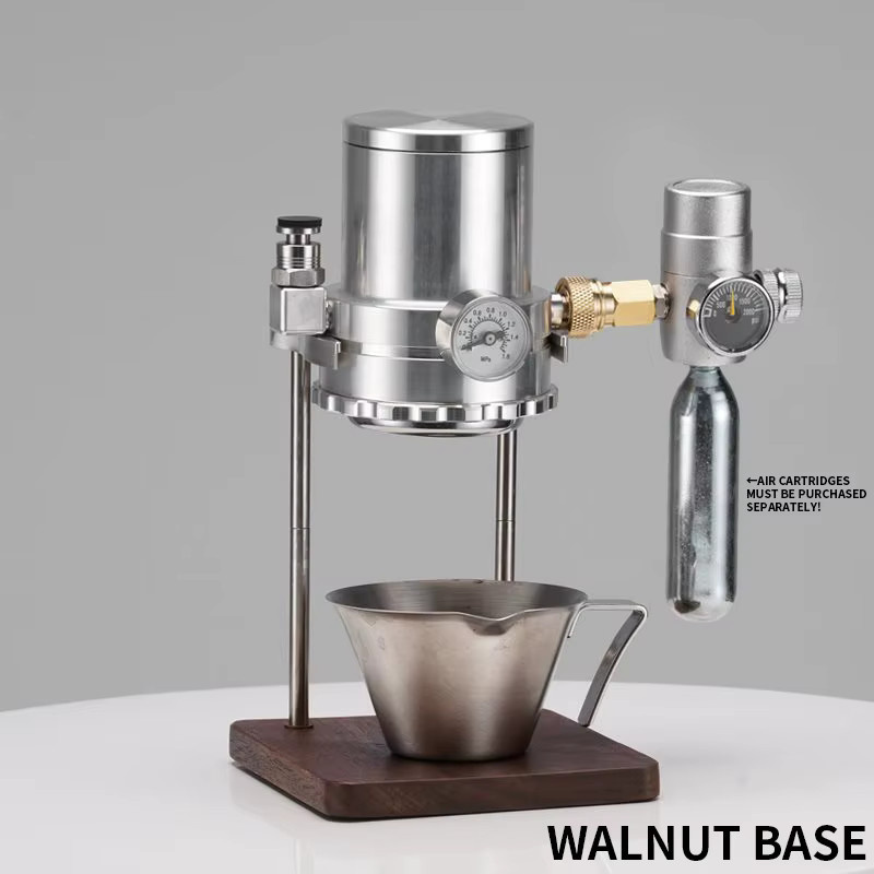 LZHZXY Espressomaschine mit 9 Bar Druck, pneumatische Moka Pot Kaffeemaschine aus Edelstahl in Silber für Outdoor, Camping, Büro und Zuhause - Bild 1