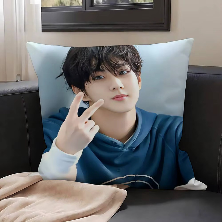 J-JUNGWON Pop Singer Kissenbezug aus weichem Plüsch mit doppelseitigem Druck, Breite: 40 cm, Breite: 40 cm - Bild 4
