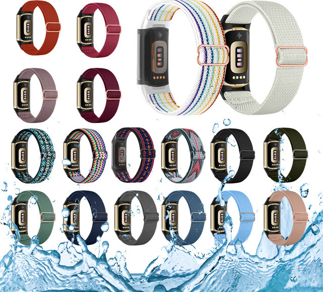 5 Stück Nylon-Ersatzarmbänder für Fitbit Charge 5 und Charge 6 in Multicolor, Unisex - Bild 1