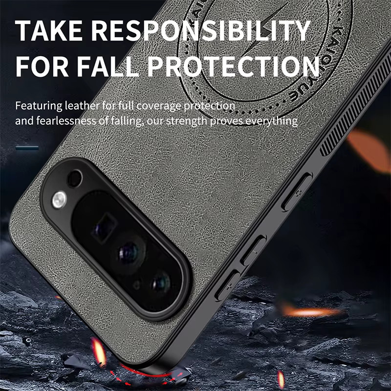 Magnetische Handyhülle im Blitz-Nappal-Muster für Google Pixel 10 9 Pro XL 8 7 6 A Pro, hautfreundlich, Schwarz und Grau - Bild 4