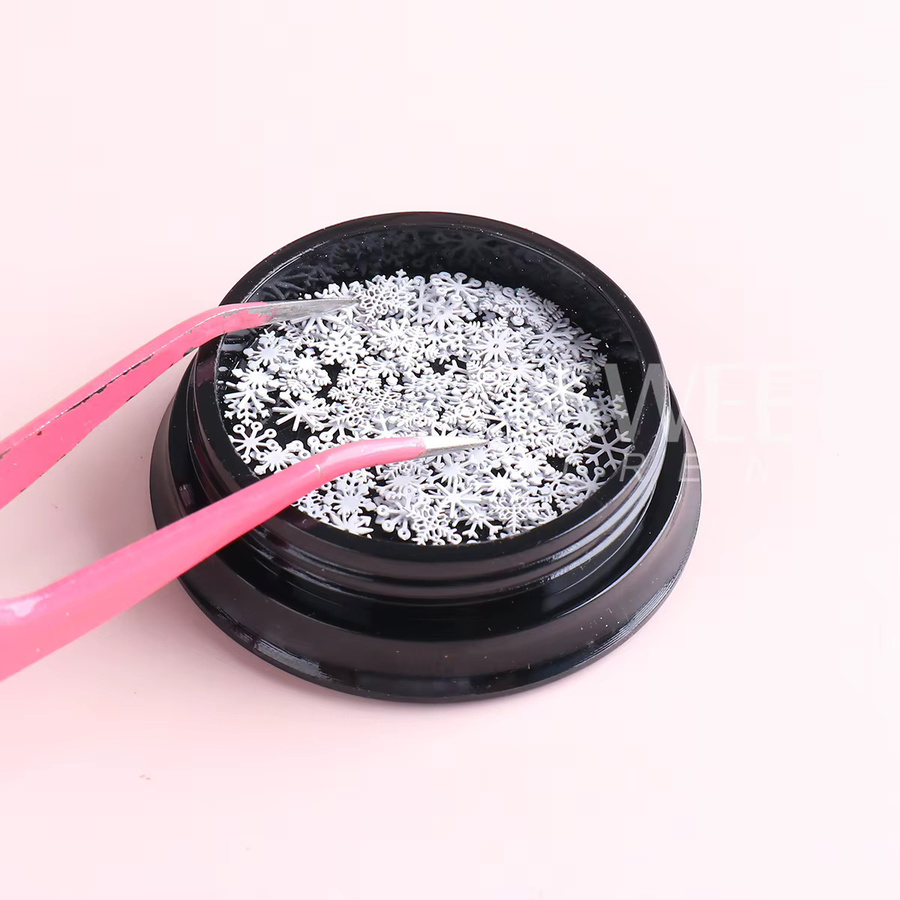 SWEET TREND Nagel Metall Pailletten, weiß, glänzend, 2 Stück - Bild 5