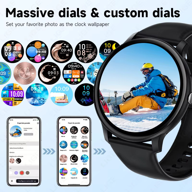 LIGE Smartwatch, Schwarz, Kunststoff, Silikon, Unisex - Bild 4