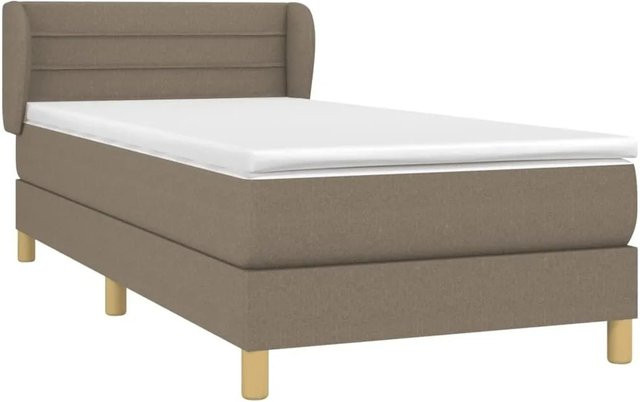 vidaXL Boxspringbett Hybrid mit Matratze und Taschenfederkern in Beige, B/T/H: 90 x 200 cm - Bild 1