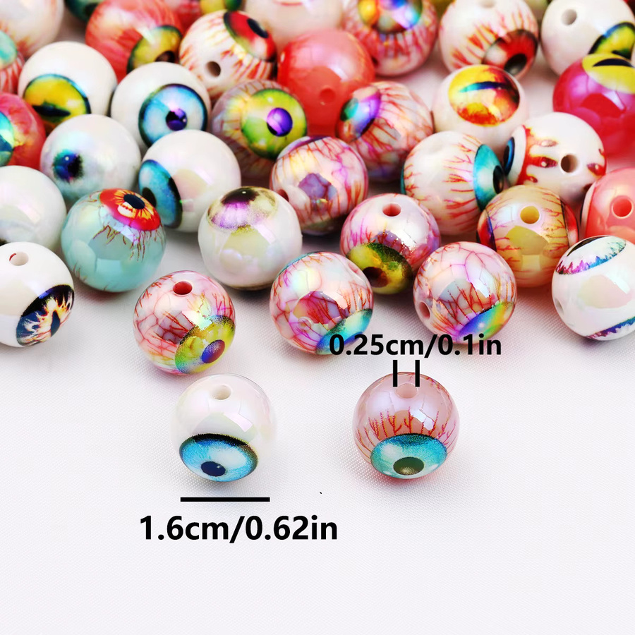 NASSBORO Acryl-Augapfel-Perlen, 16 mm, UV-beschichtet, Unisex - Bild 4