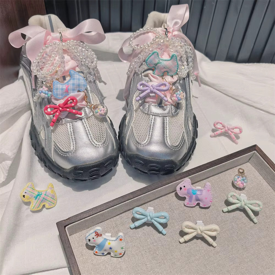 Charms Bunte Kristall Perle Bogen Schleife, Cartoon Hund, Schuhe Zubehör - Bild 3