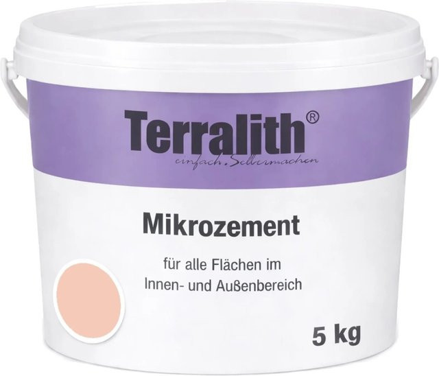 Terralith Mikrozement Fix & Fertig LFC0281 in Natur (Beige/Mehrfarbig), 5 kg für 3,5 qm, Körnung 0-2 mm - Bild 1