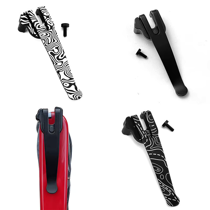 Victorinox Taschenclip aus Edelstahl mit Schraube für 91 mm Schweizer Taschenmesser in Schwarz und Lila - Bild 4