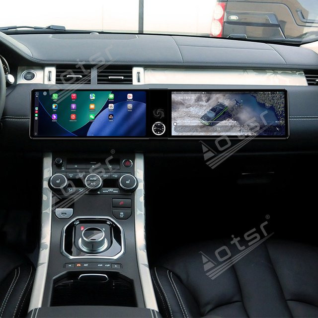 Aotsr Dual 12,3 Zoll Carplay Android 13.0 Autoradio mit GPS und Touchscreen für Range Rover Evoque L538 2012-2018 in Schwarz - Bild 1