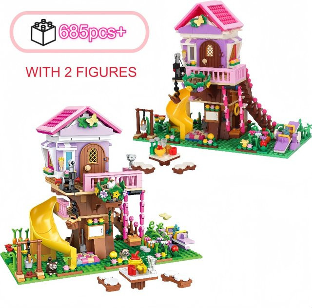 HUATEC Baustein Set Baumhaus Camping Modell für Mädchen in Mehrfarbig - Bild 1