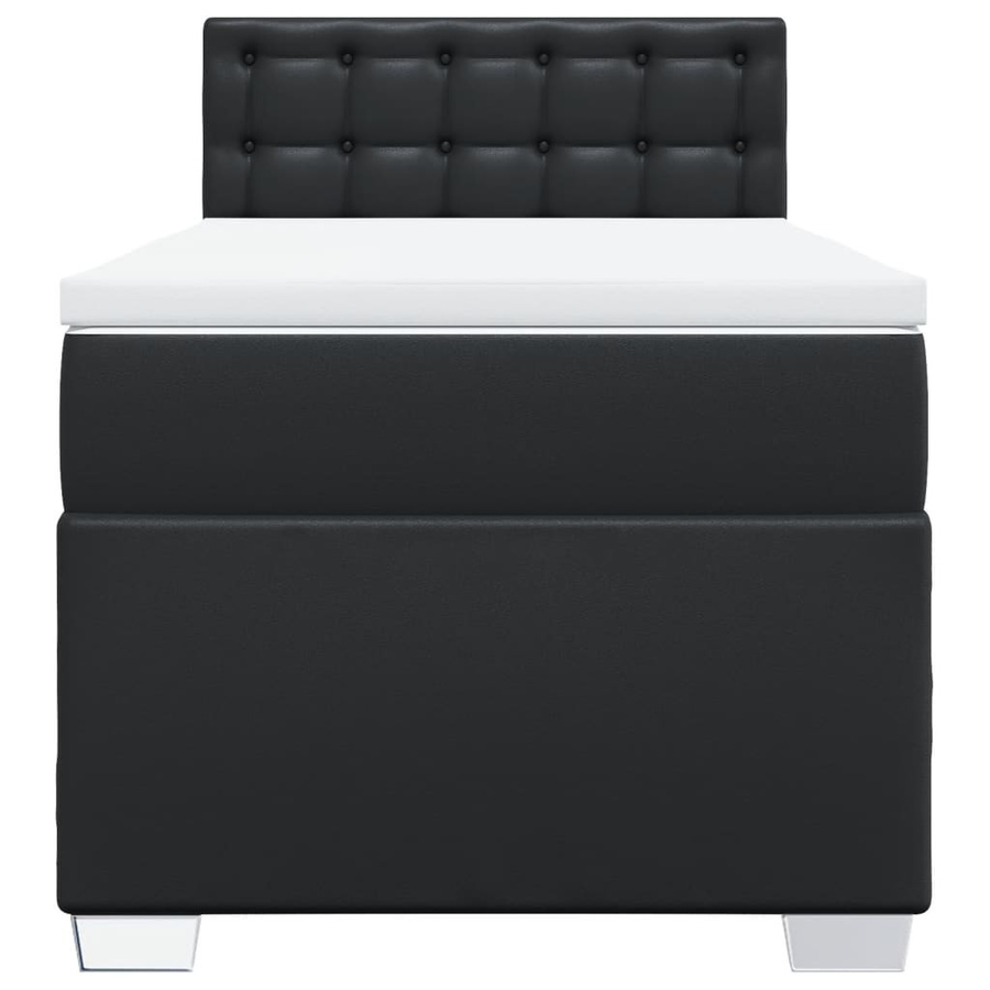 vidaXL Boxspringbett mit Matratze Schwarz Kunstleder B/T/H: 90 x 200 x 100,5 cm - Bild 3