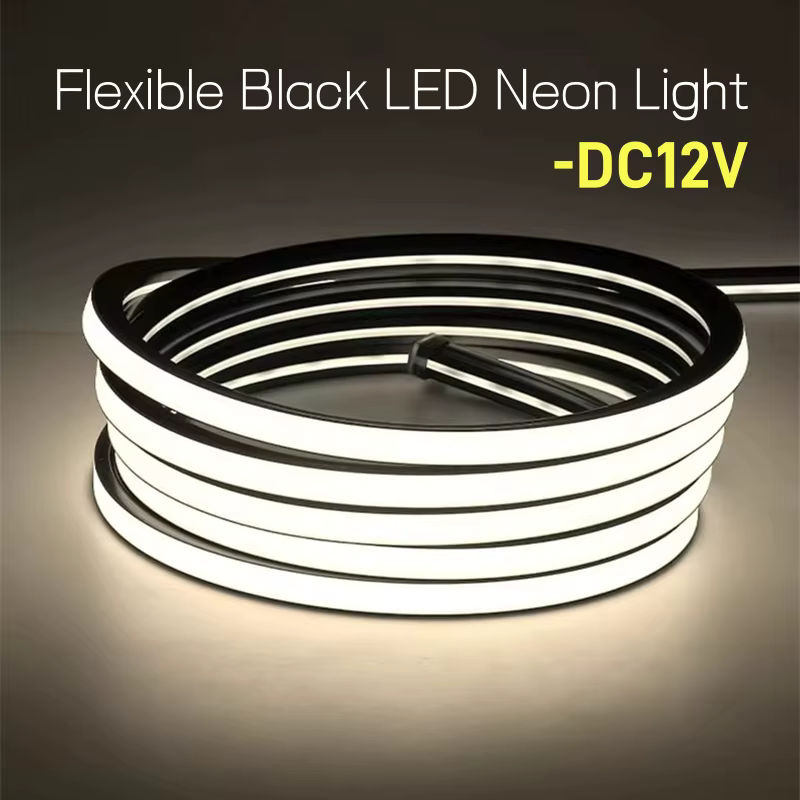 Khelse LED-Neonlicht Silikonschlauch in Schwarz, flexibler Diffusorkanal für DC12 V, wasserdicht für Wand, Decke und Streifenlicht, 1–5 m - Bild 3