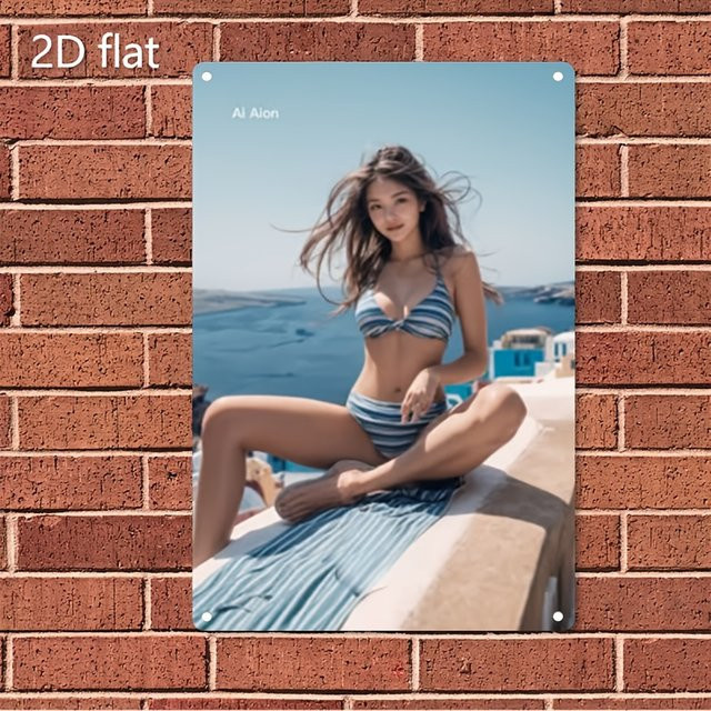 Humorvolles 2D-Flachmetall-Eisen-Poster in Mehrfarbig, wasser- und staubdichtes Wandkunstwerk zur Heimdekoration - Bild 1