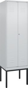 C+P PSA Doppel-Spind Classic PLUS Gestell mit 2 Abteilen in Grau, H x B x T: 212 x 60 x 50 cm, mit Zylinderschloss und Kleiderstange - Bild 1