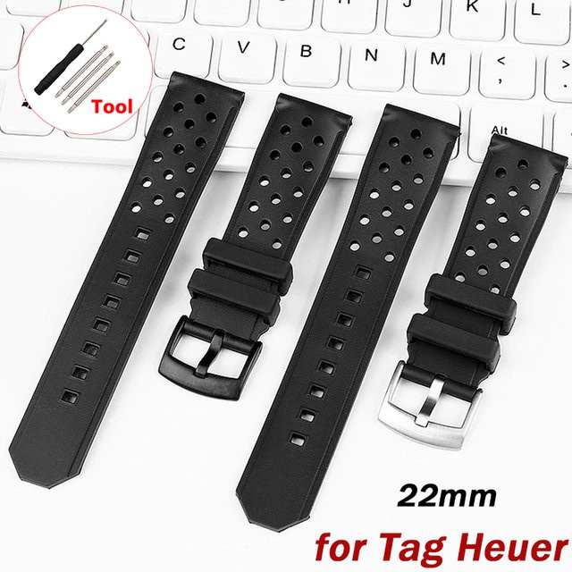 Uhrenarmband Tag Heuer Racing F1, Silikon, 22 mm, Schwarz, Unisex - Bild 1