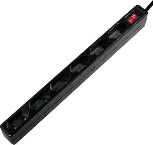 LogiLink LPS232B Steckdosenleiste mit 6-fach Schalter in Schwarz mit Eurostecker - Bild 1