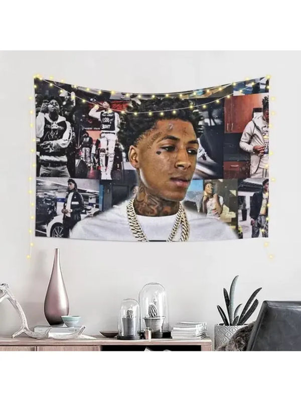 VIKAMA Wandteppich YoungBoy Never Broke Again Hip-Hop-Rapper Porträt, mehrfarbig, Textil, B/H: 60 x 40 cm - Bild 5