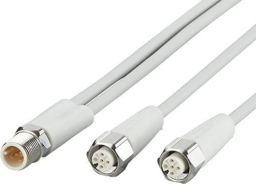 ifm electronic Verbindungsleitung EVF329, Stecker gerade zu Buchse gerade, 5-polig, grau, Länge: 1 m - Bild 1