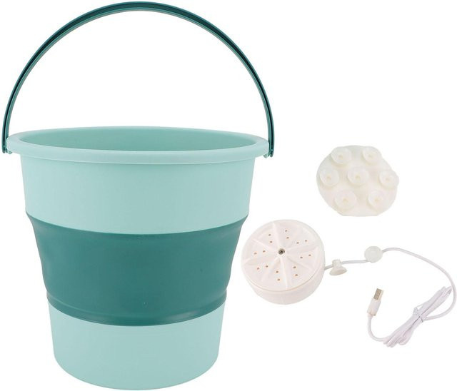 OutsideWorld Faltbare Tragbare Waschmaschine mit Toplader in White und Turquoise - Bild 1