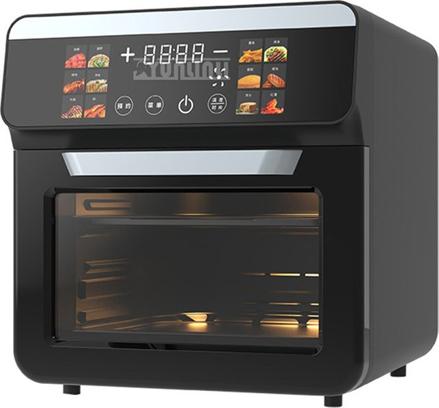 YunlinLi Elektrische Heißluftfritteuse mit Touchscreen und Sichtfenster in Schwarz - Bild 1