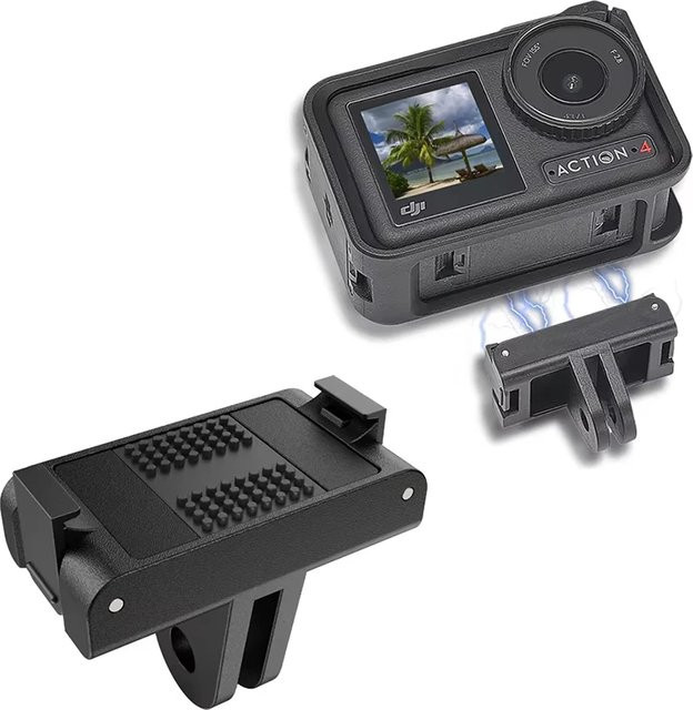 Magnetischer Schnellwechseladapter DJI Osmo Action 5 Pro 4 3 Stativhalterung Erweiterungszubehör in Schwarz - Bild 1