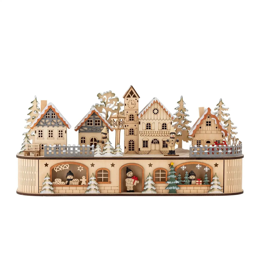 Bloomingville Lichtdekoration Norwich aus Sperrholz in Beige, Höhe: 45 cm - Bild 1