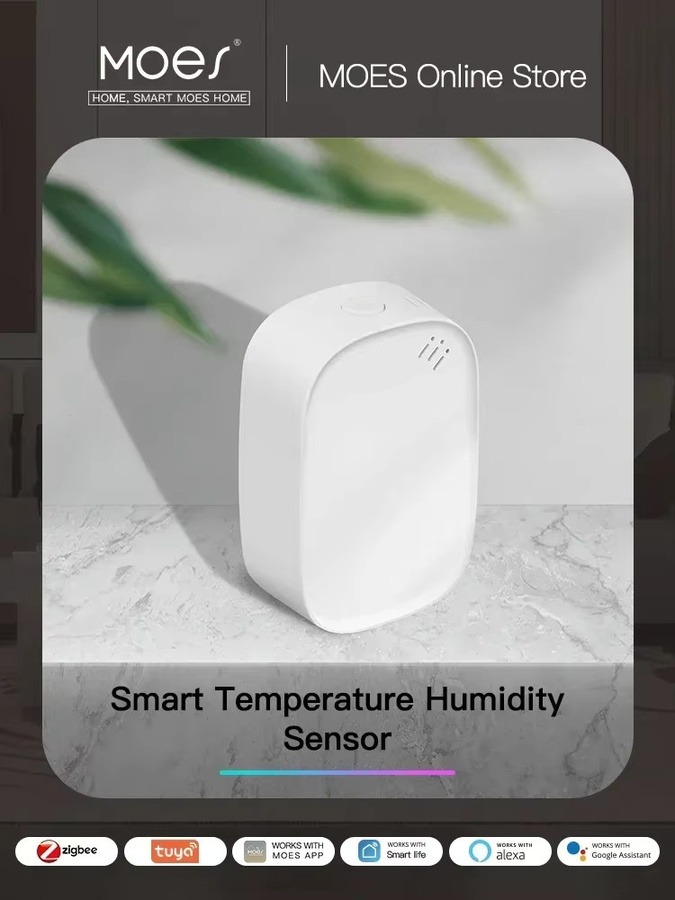 MOES Tuya Zigbee Smart Temperatur und Feuchtigkeit Sensor zur Innenraumüberwachung, kompatibel mit Alexa und Google Home, Schwarz oder Weiß - Bild 5
